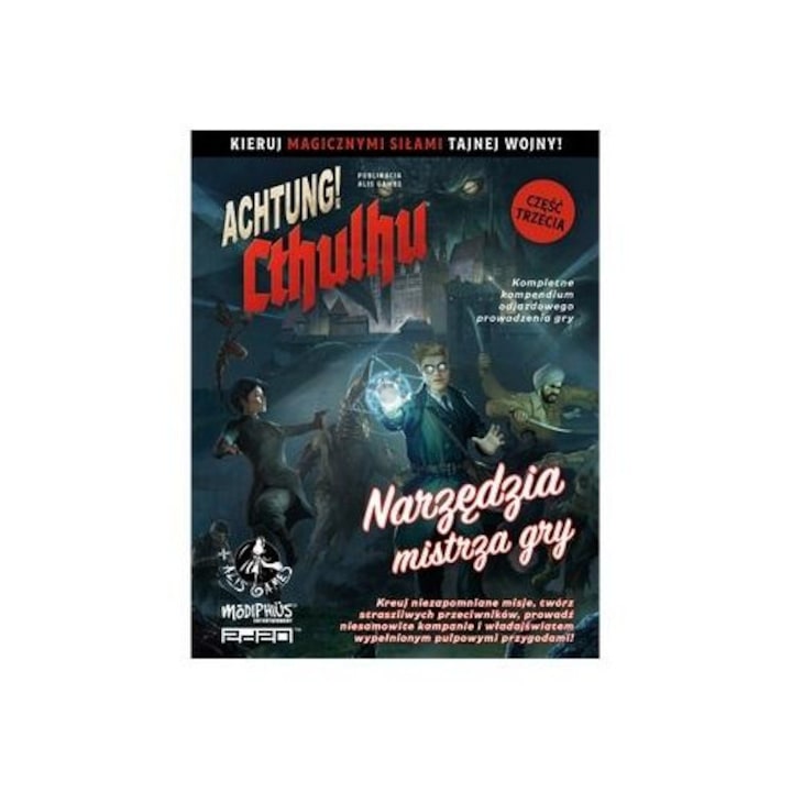 Achtung! Cthulhu, Alis Games, set de unelte pentru maestrul jocului, 4 panouri, ilustratie colorata