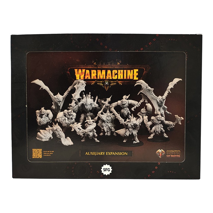 Warmachine játékbővítés, Orgoth Sea Raiders segédbővítés, Steamforged Games, 12 összeszerelhető modell, szürke