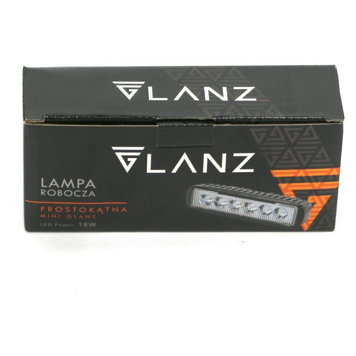 GLANZ мини работна лампа 18W 6 LED, правоъгълна