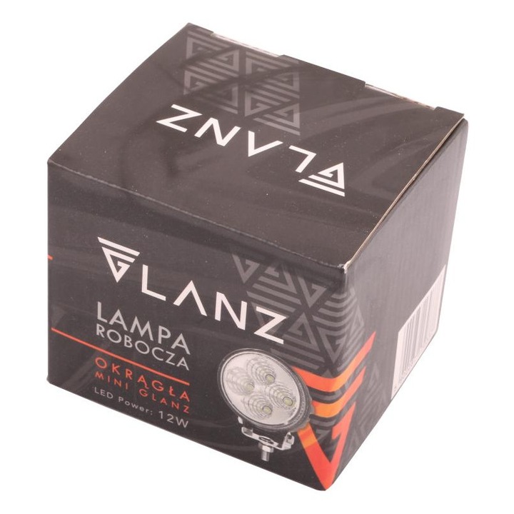 Мини кръгла работна лампа 12W GLANZ, 4 LED, бял цвят