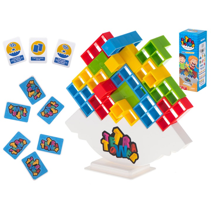 Tetris logikai játék, Artemis, 16 blokk, 1-4 játékos, többszínű, 17x6x1,7cm