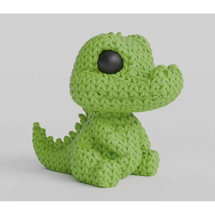 3D horgolt dinoszaurusz figura 1. modell – dekoratív modell, 3D nyomtatott, egyedi kollekció