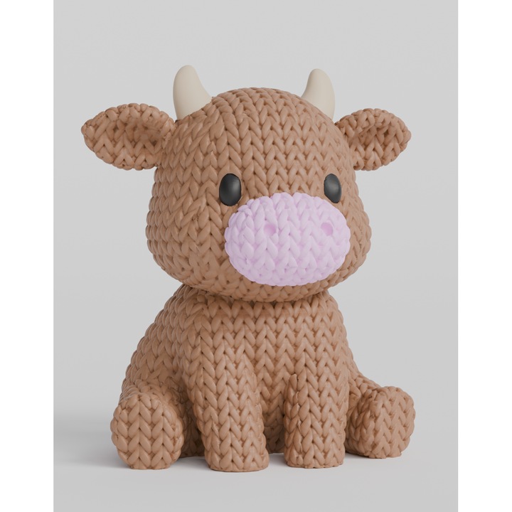 Figurina 3D Crosetata Vaca – Model Decorativ, Printat 3D, Colectie Unicat