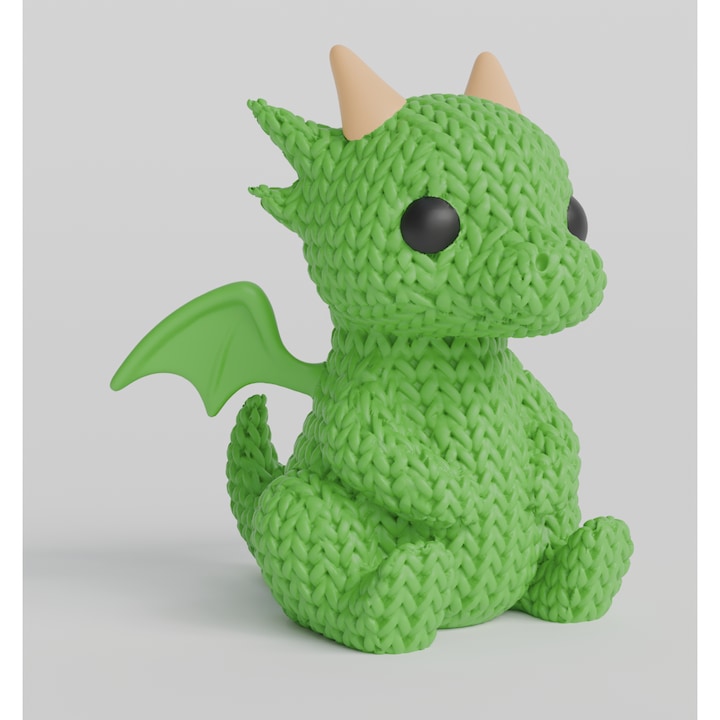 3D horgolt dinoszaurusz figura 2. modell – Dekoratív modell, 3D nyomtatott, Egyedi gyűjtemény