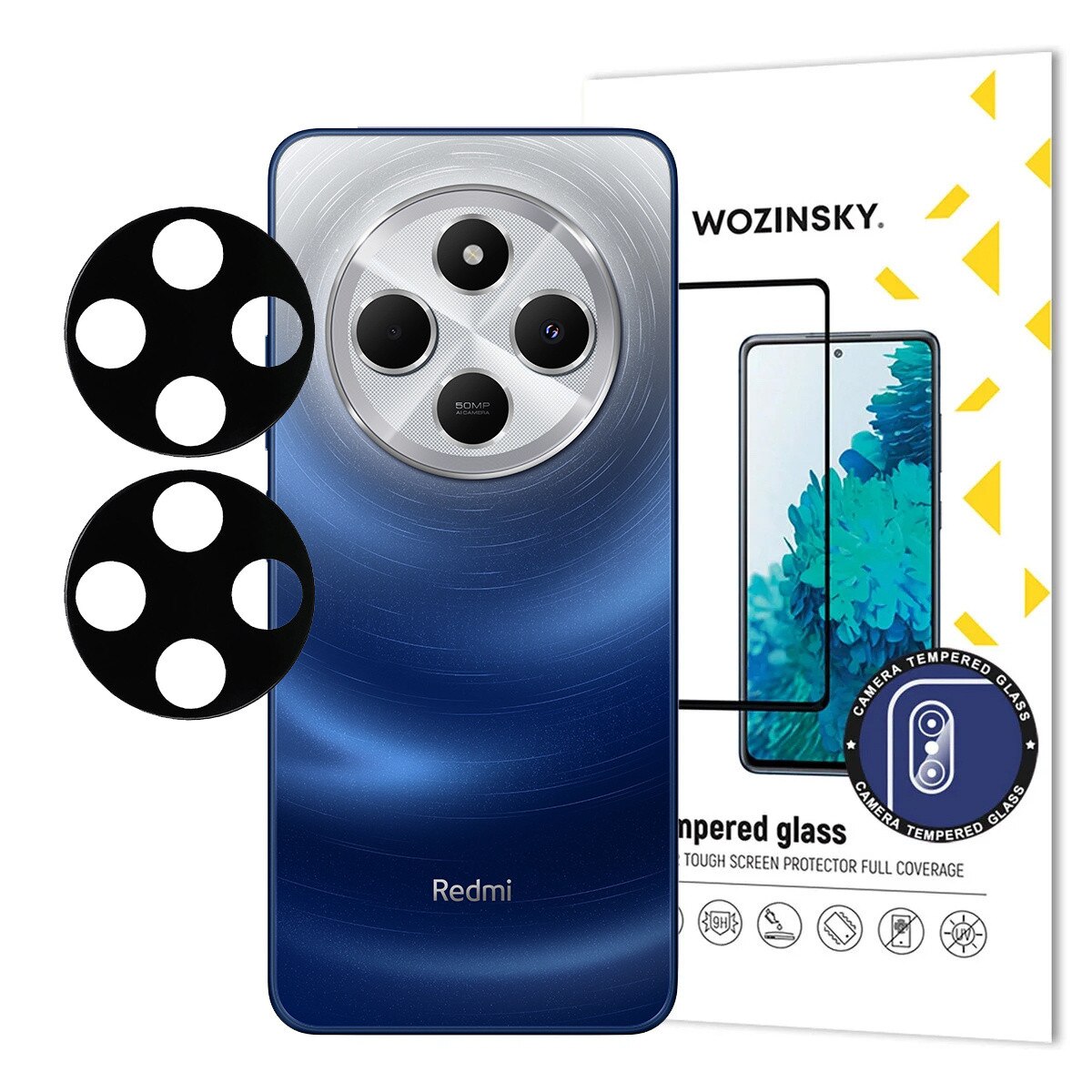 Folie protectie camera Wozinsky Full Camera Glass pentru Xiaomi Redmi Note 14 5G, 2-pak, transparent, 0,2mm