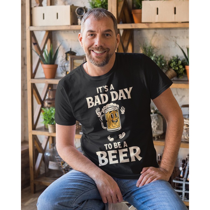 Tricou unisex din bumbac 100% cu motive Oktoberfest, bere si alcool, marime XL, culoare Negru