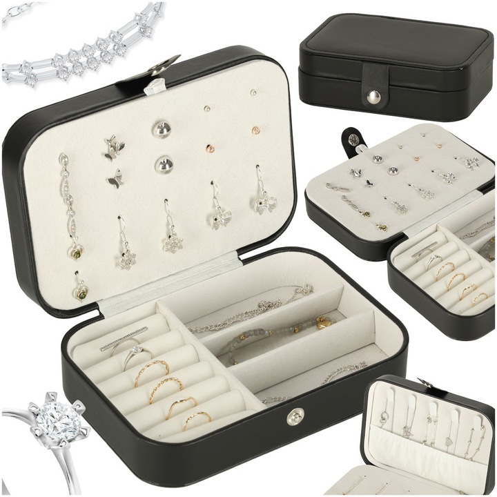 Ékszerdoboz, Artemis, kis szervező, fekete, 16x11x5cm