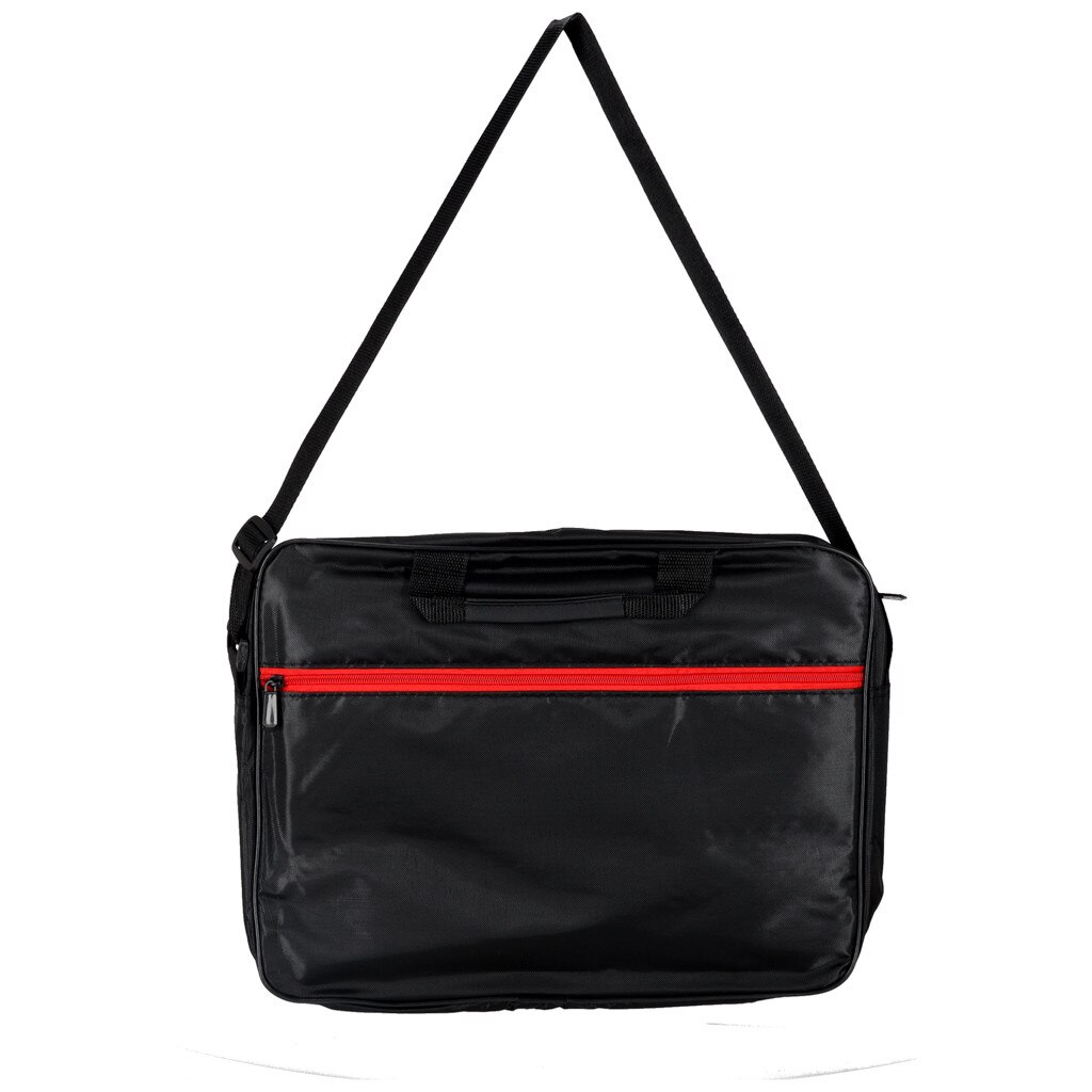 Geanta laptop 15,6", Artemis, neagra, nylon, dimensiuni 40x31x4,5cm, set cu curea reglabila