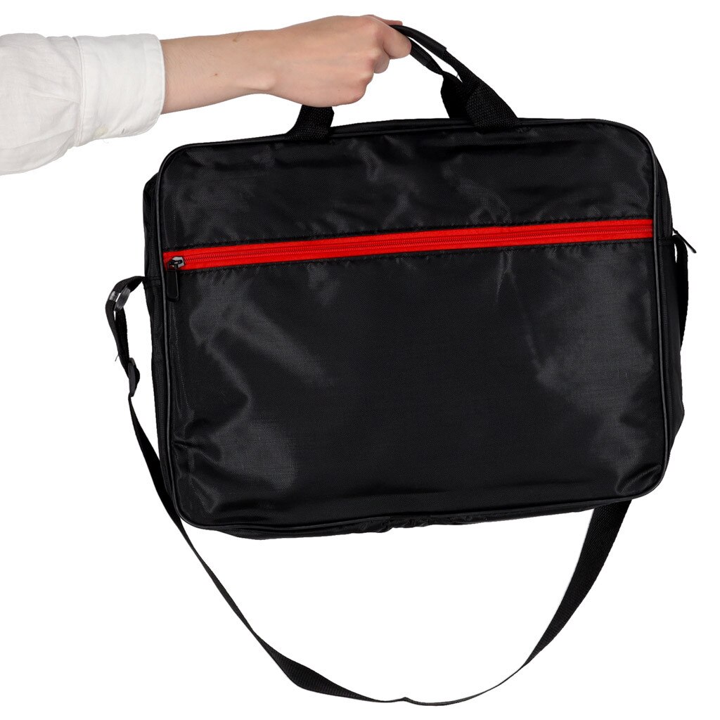 Geanta laptop 15,6", Artemis, neagra, nylon, dimensiuni 40x31x4,5cm, set cu curea reglabila