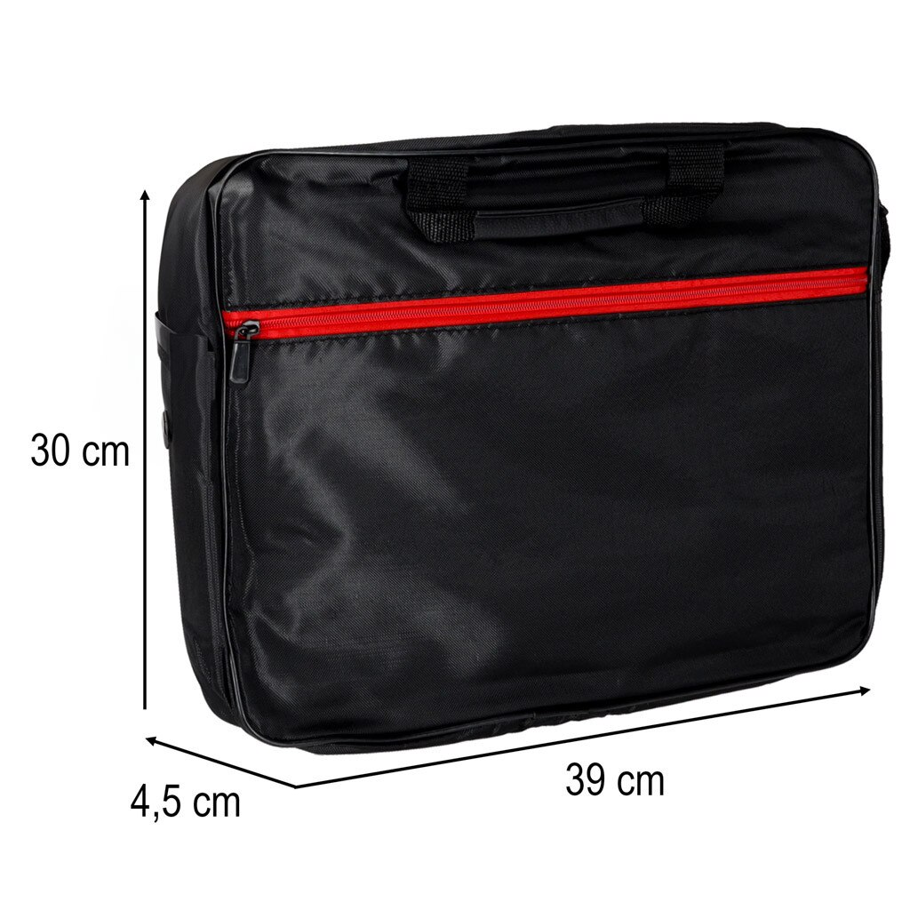 Geanta laptop 15,6", Artemis, neagra, nylon, dimensiuni 40x31x4,5cm, set cu curea reglabila