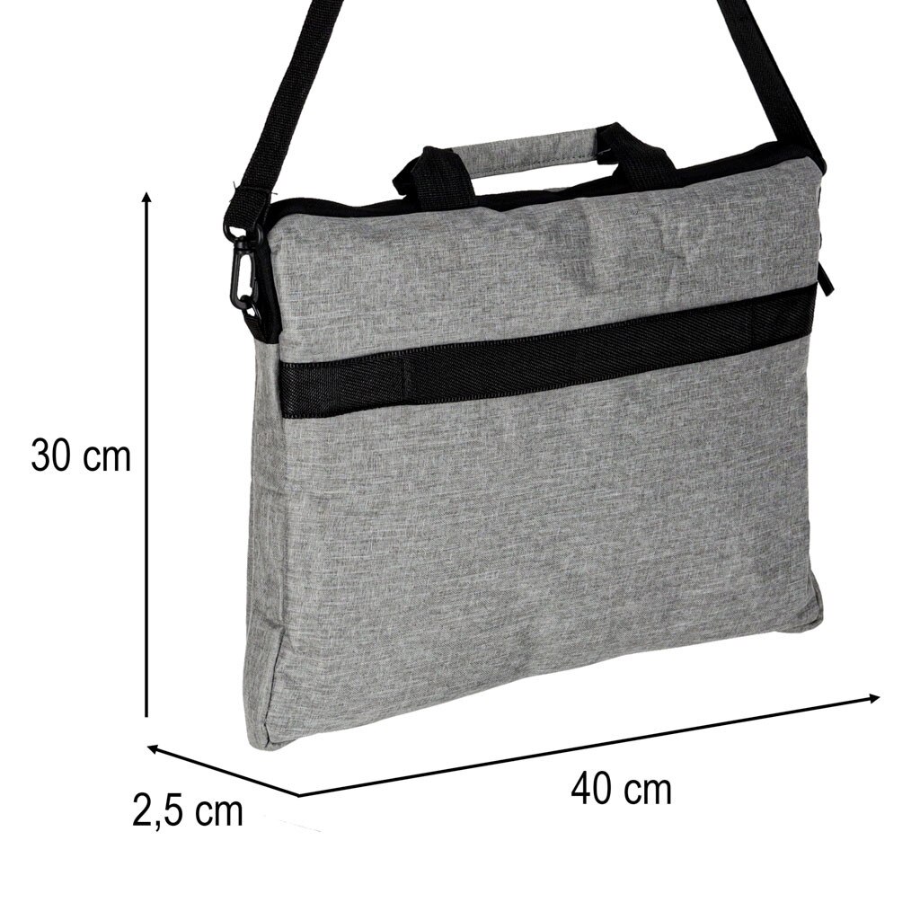 Geanta laptop Artemis 15,6", gri, material Oxford 300D, dimensiuni 40x30x2,5cm