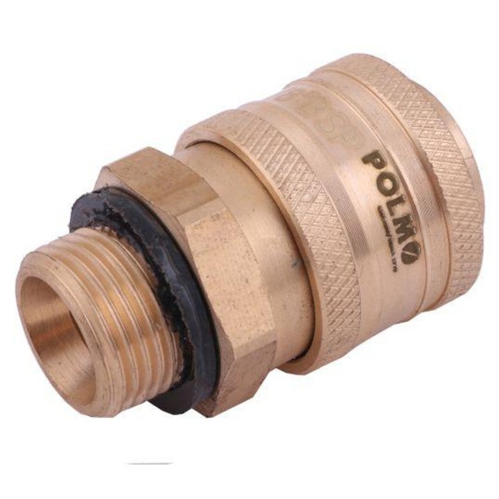 Pneumatikus gyorscsatlakozó P26 NW7.2 3/8" BSP külső menetes aljzat, Polmo, 5 darabos készlet