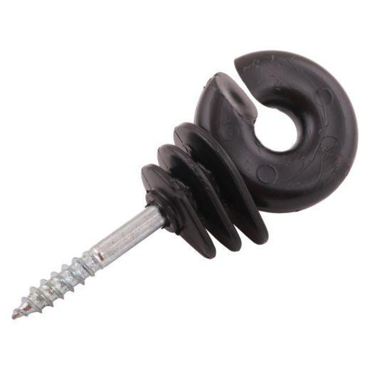 Izolator rotund cu surub 5mm, ROYAL FARM, pentru garduri electrice, set 100 buc