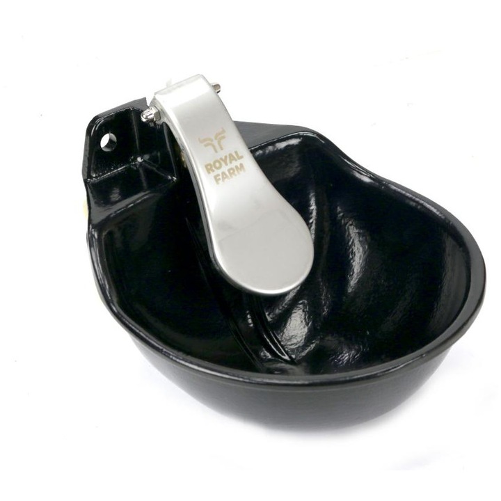 Bol de apa din fonta cu limba din inox, ROYAL FARM, 2.5l, set de 2, negru