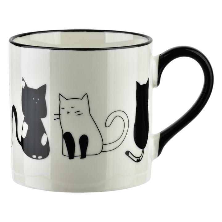 Cana Affekdesign By Mondex, portelan, 370ml, 9x13x9cm, model pisici