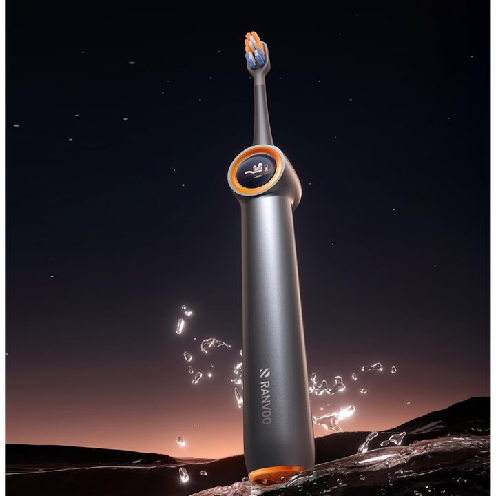 [Vibratii 2 In 1 Cu Irigator Oral] Periuta De Dinti Electrica Cu Bule Ranvoo 2025, Curatare Puternica, Indeparteaza Placa Bacteriana 100%, Dinti Cu 3 Zile Mai Albi, Ingrijirea Gingiilor, Durata De Viata A Bateriei De 60 De Zile, Cadou, Gri