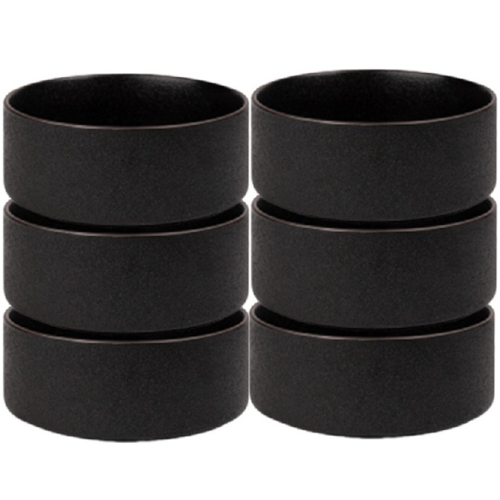 Set 6 Boluri ceramic CULINARO BLACK CERAMIC, D15xh6cm, negru