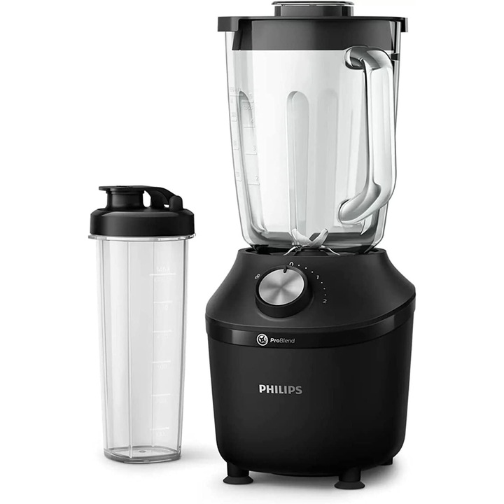 Блендер, Philips, 600 W, 2 литра, метален, 2 скорости, функция за раздробяване на лед