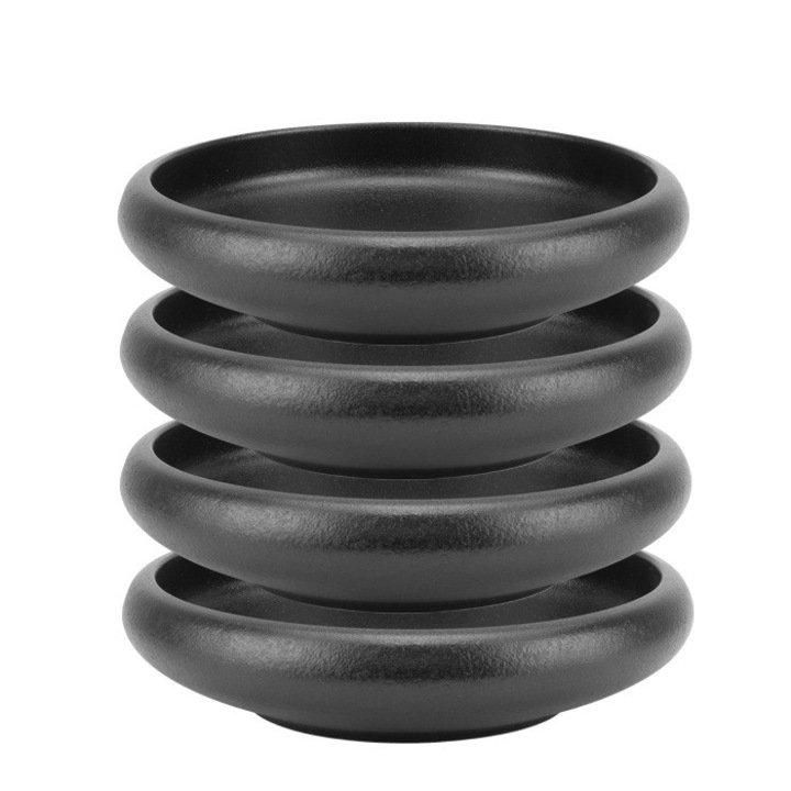 Set 4 farfurii adanci din ceramica Culinaro Atlas Negru 20cm