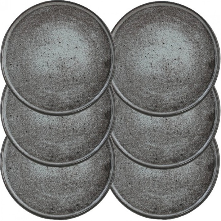 Set 6 Farfurii intinse Ceramica Culinaro, gri, D21cm