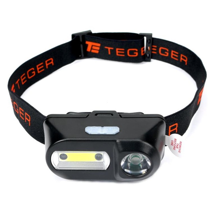 Lanterna frontala LED COB 200 Lm cu senzor de miscare, incarcare USB, 1200 mAh