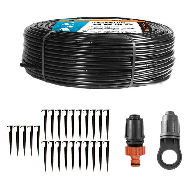 Csepegtető öntözőcső, 50 m, fekete