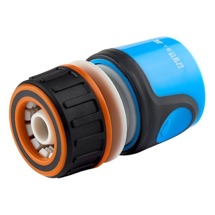 Conector irigare 1/2", Teger, ABS, Albastru