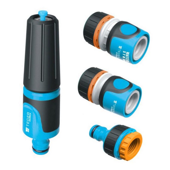 Set 4 elemente pentru dus, ABS, Albastru