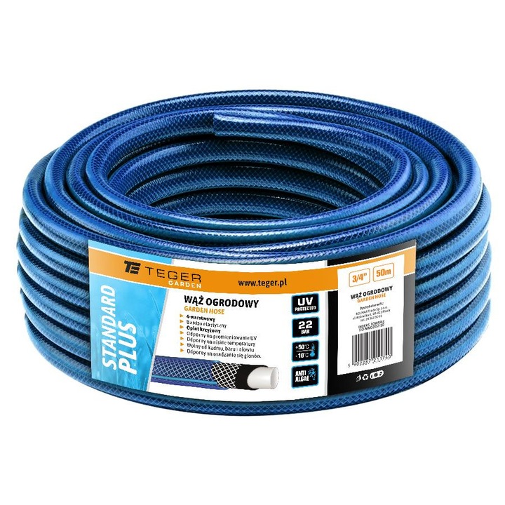 Градински маркуч Teger, 50 м, син