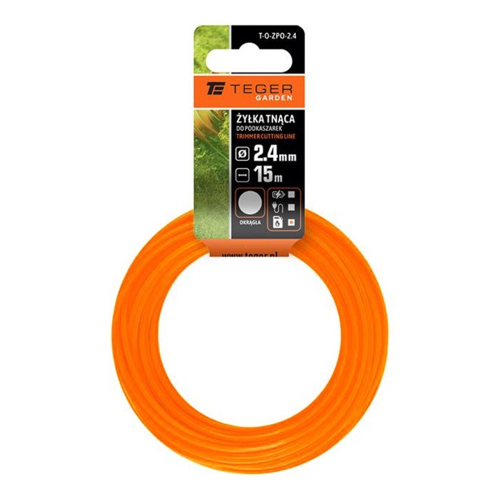 Teger damil, 2,4 mm, 15 m, narancssárga