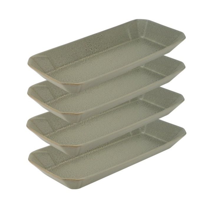 Set 4 platouri servire kebab din ceramica STREET FOOD OLIVE, 30, 3x13, 1xh3, 4cm