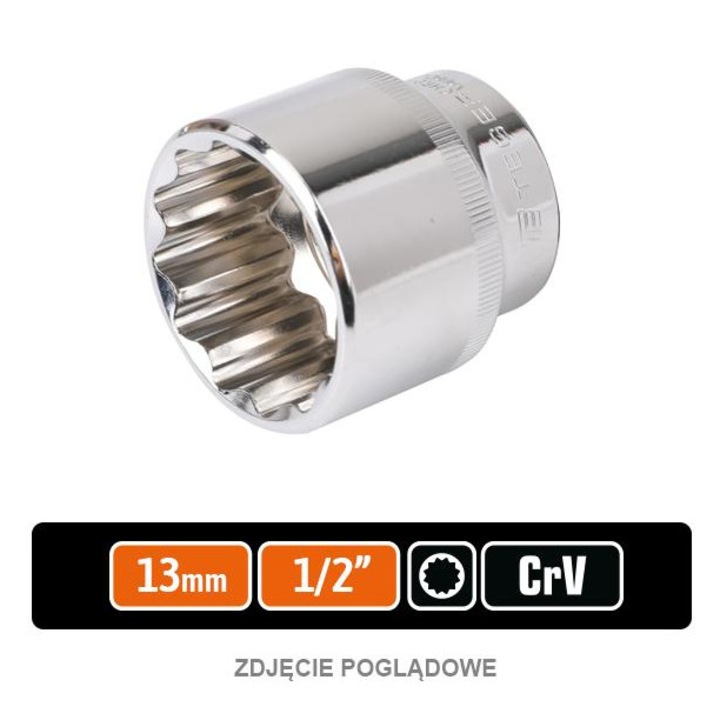 Cheie nasoade 1/2" 13 mm, Teger, crom-vanadiu, polerata