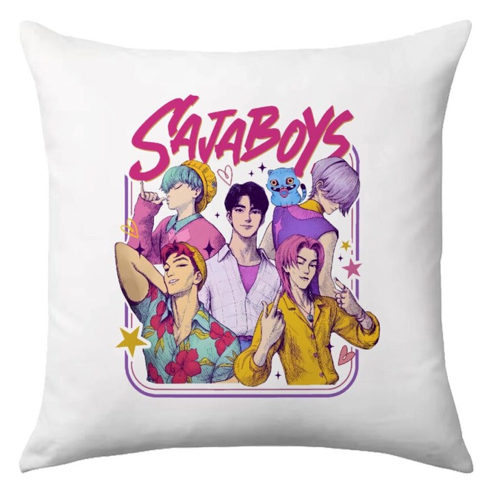 Perne decorative, Huntrix Saja Boys, 40x40cm, multicolor, cu umplutura inclusa