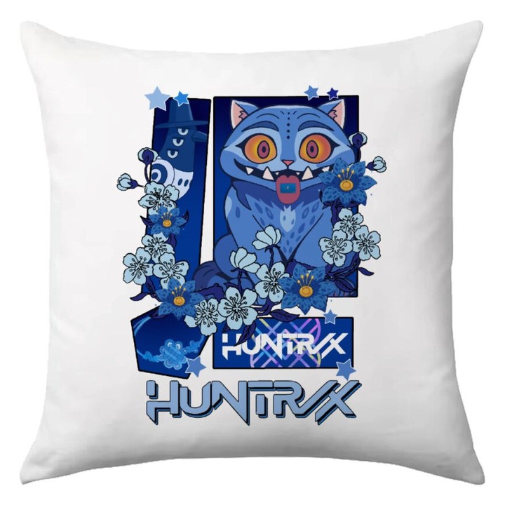 Perna decorativă, Huntrix Derpy, tigru albastru, 40x40cm, poliester, umplutură inclusă