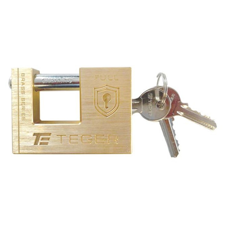 Lacat antifurt, Teger, Alama, 60 mm, 3 chei, Auriu