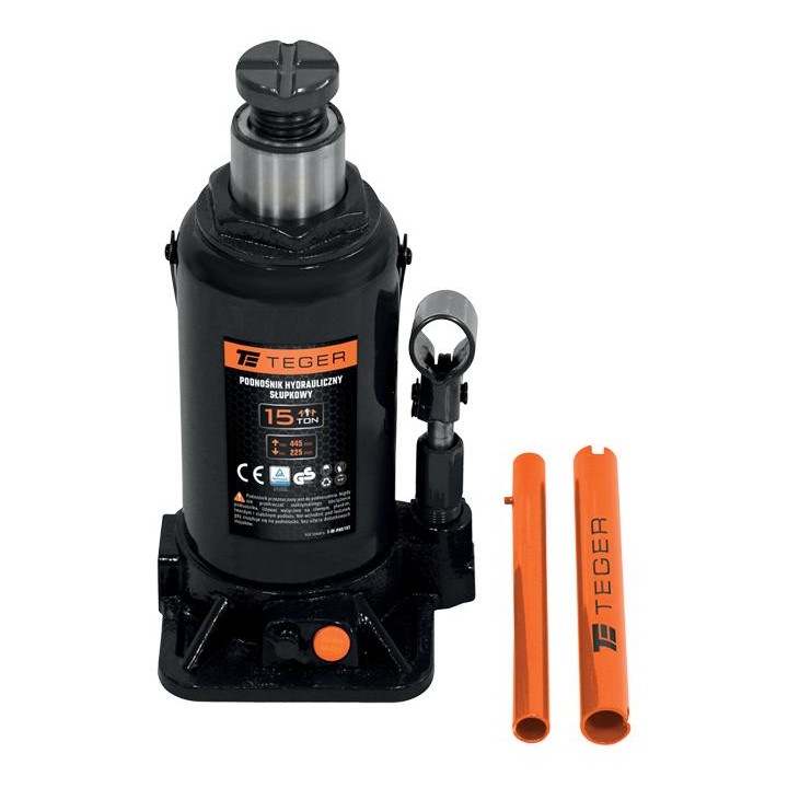 Cric hidraulic, Teger, 15T, dimensiuni mici, constructie stabila, certificat CE