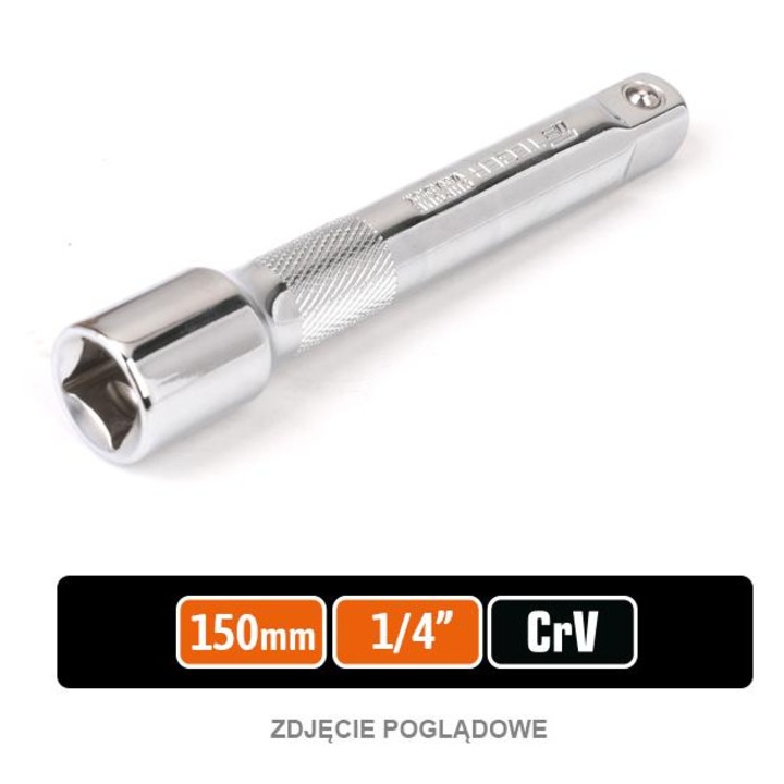 Prelungire priza 1/4" 150mm, Teger, otel CRV, polerata