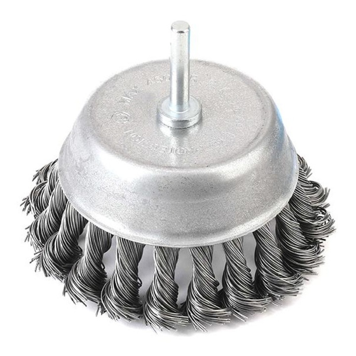 Csiszolókefe rúddal, Teger, FI 6/100 mm, fémhez, festékeltávolításhoz, 6 mm