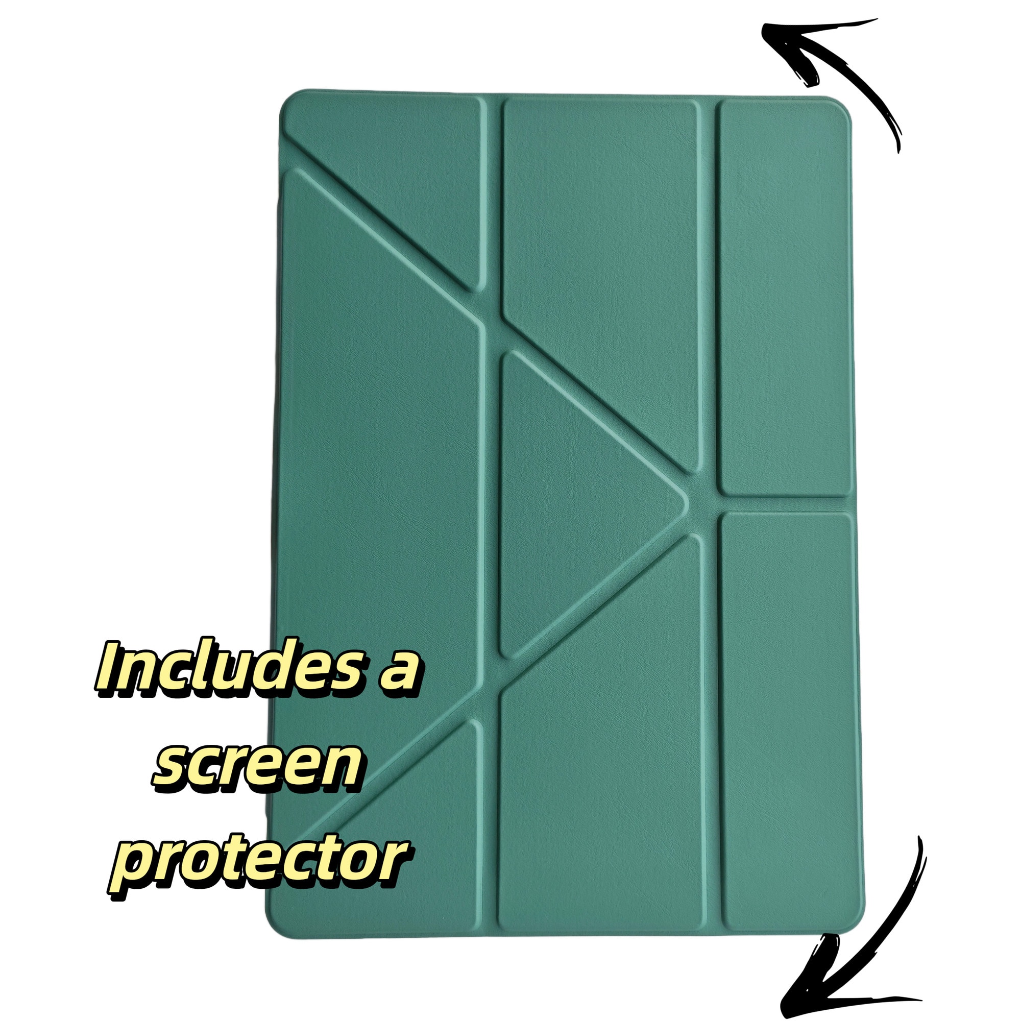 Husa tablete, Piele ecologica, compatibila Samsung Galaxy Tab S10+ 12.4 inch, set protectie ecran sticla securizata, varianta, verde inchis