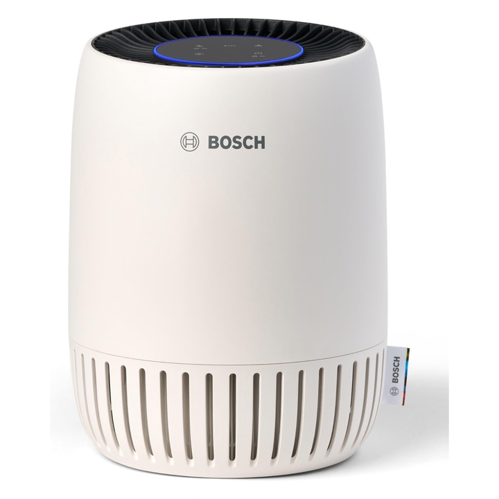 Bosch Air 1000 - Légtisztító - Akár 23 m²-es helyiségekbe - Eltávolítja a szennyező anyagokat - 3 az 1-ben légszűrővel, USB-C töltéssel, automatikus üzemmóddal, csendes üzemmóddal (< 25 Db(A)) - Hatótávolság: 100 m³/h