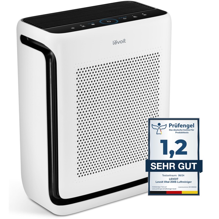 Purificator de Aer Levoit, pentru Alergici, Mod Animal de Companie, Filtru HEPA, Senzor Dublu, Prefiltru Lavabil, pentru Apartament