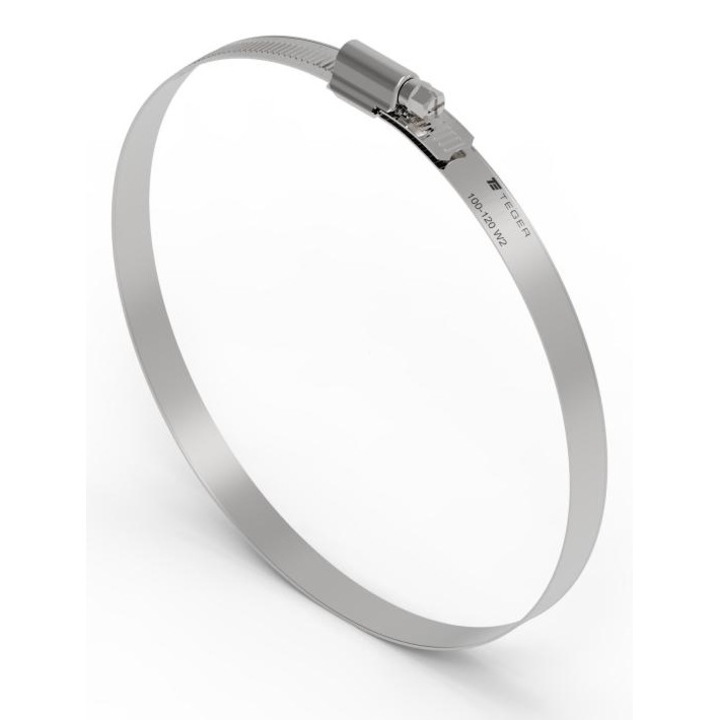 Clama ranforsata, 100-120mm, Teger, otel inoxidabil, 12mm, set de 10 bucati