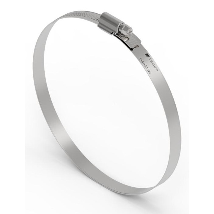 Clama ranforsata Teger 110-130mm, W2 - otel inoxidabil, 12mm, set de 10 bucati