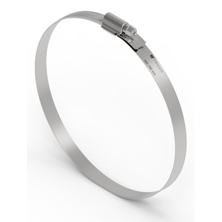 Clama ranforsata 160-180mm, Teger, otel inoxidabil, 12mm, set de 10 bucati