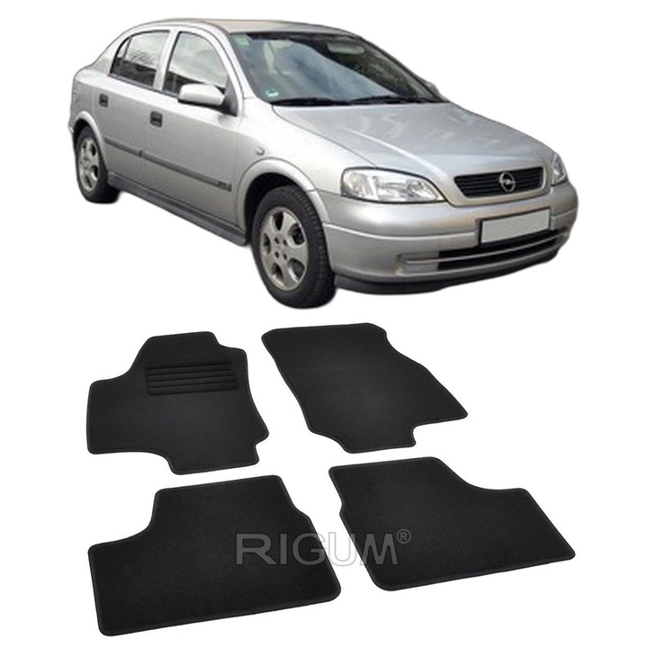 Set covorase auto textile Opel Astra G 1998-2009, din mocheta, compatibile cu autoturismul Opel Astra G