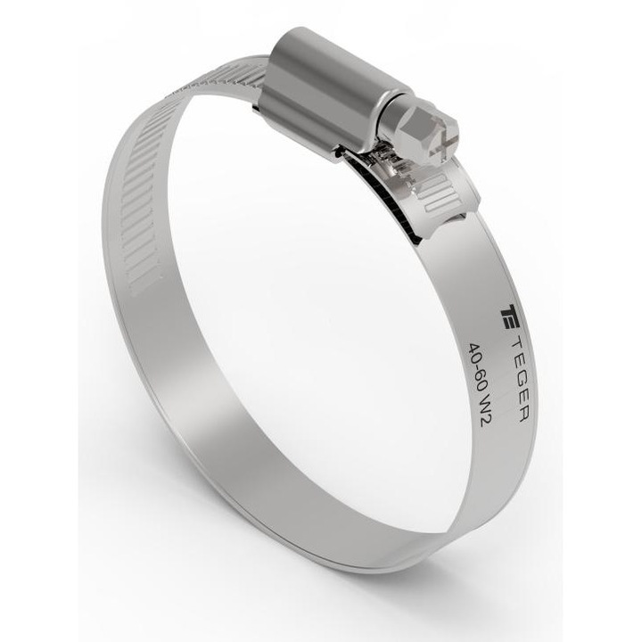 Clama ranforsata, 40-60mm, 12mm, set 6 bucati, inox