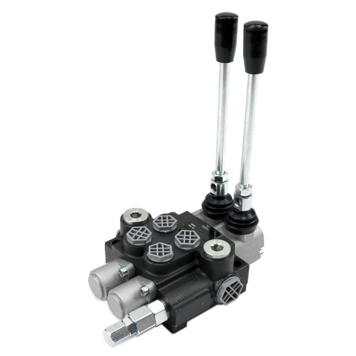 Distribuitor hidraulic 2-sectiuni 40L VOIMA, monobloc, pozitie neutra