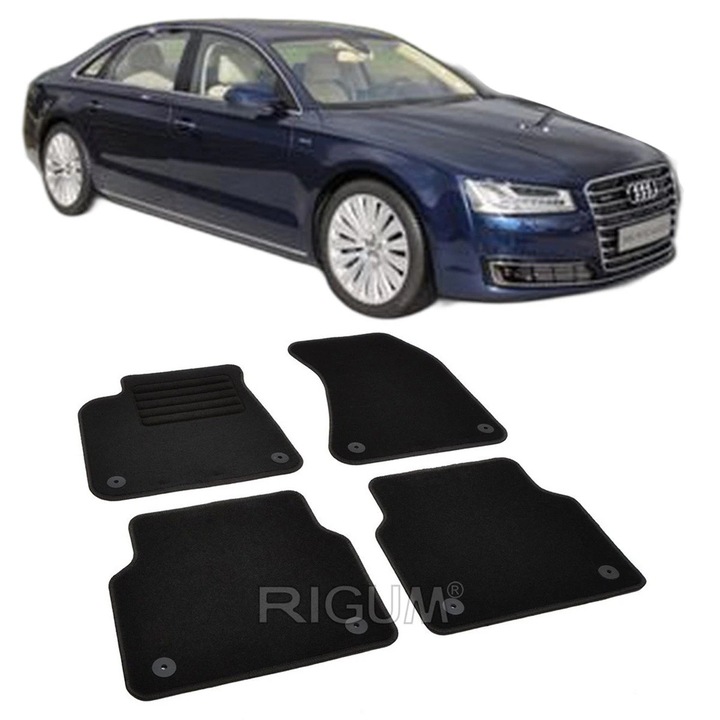 Set covorase auto textile Audi A8 D4, 2010-2017, din mocheta, compatibile cu autoturismul Audi A8 D4