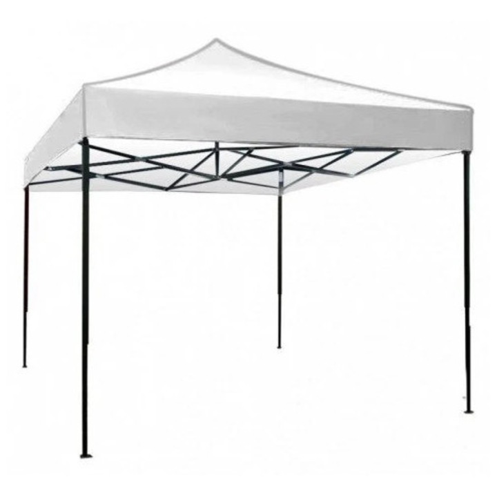 Cort de gradina Vivendo, 3x3m, pliabil, impermeabil, cadru metalic alb