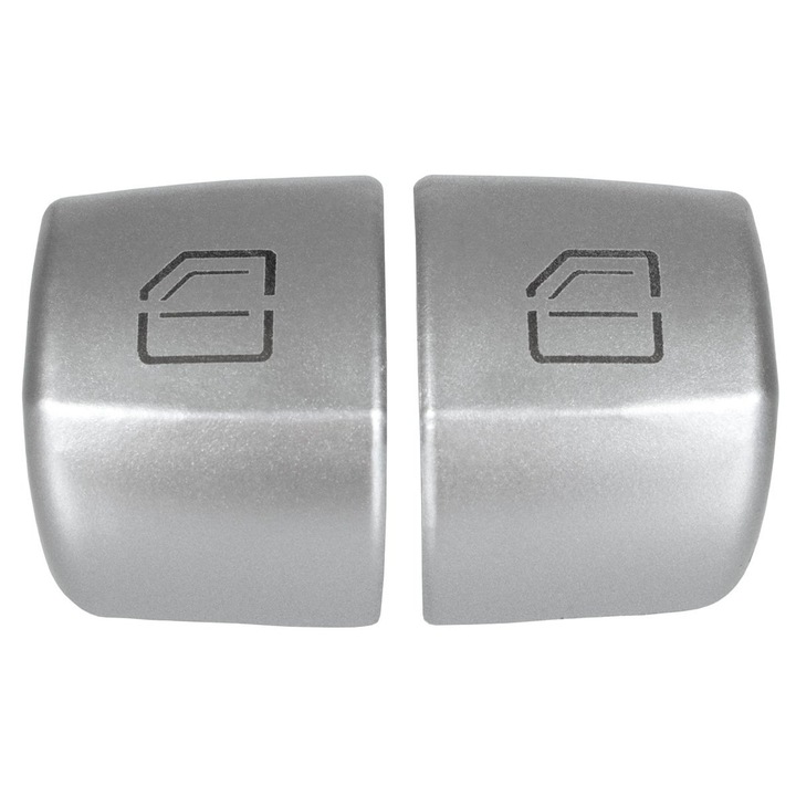 Set 2 capace comutator geam pentru Mercedes W205 Clasa C 2013, M MODECAR, argintiu